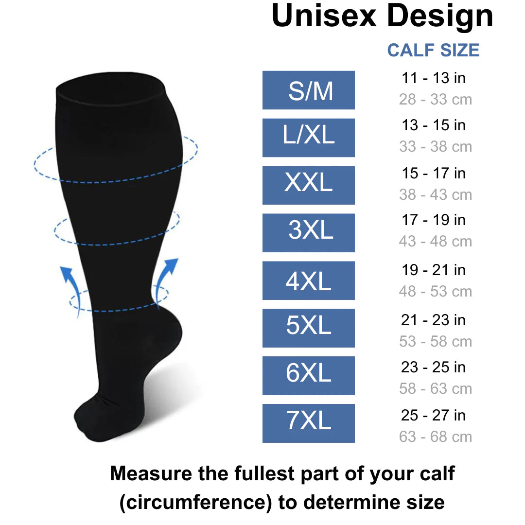 Chaussettes de compression extra larges 