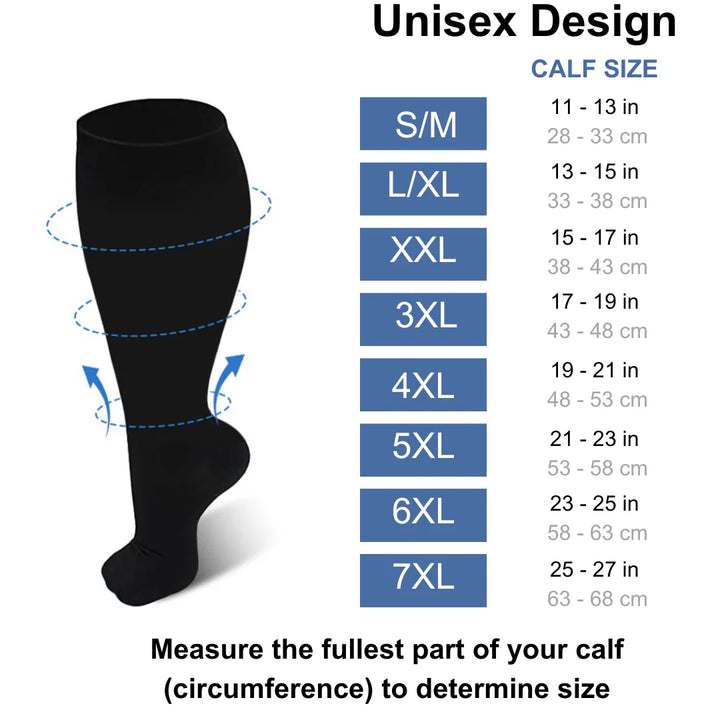 Chaussettes de compression extra larges 
